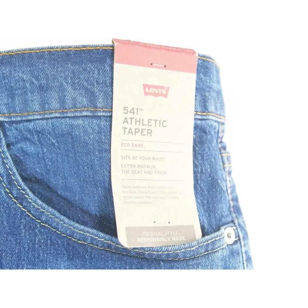NWT Levis 541 Athletic Taper Jeans Mens 48x36 Big & Tall Blue Stretch Eco Ease